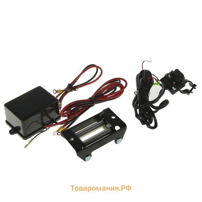 Лебедка электрическая ТУНДРА, 12V, 2500 lb (1.1 т), 1.2 л.с., до 3.3 м/мин, 4.8 мм × 12 м
