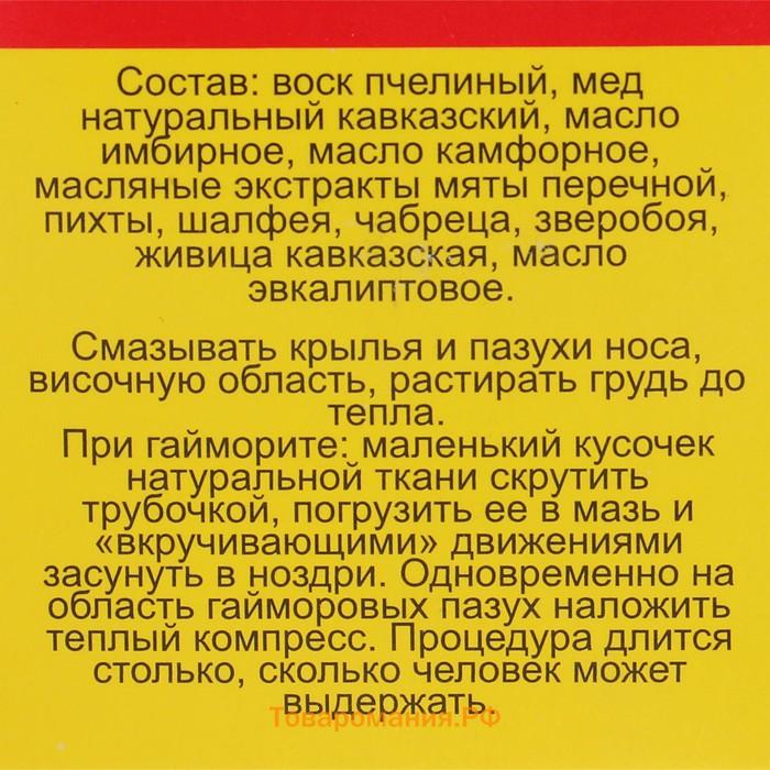 Мазь монастырская «Бизорюк. Свободное дыхание», 28 мл