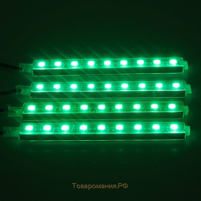 Подсветка салона 9 LED-5050, 14 см, пульт, светомузыка, мультисвет RGB, 4 шт