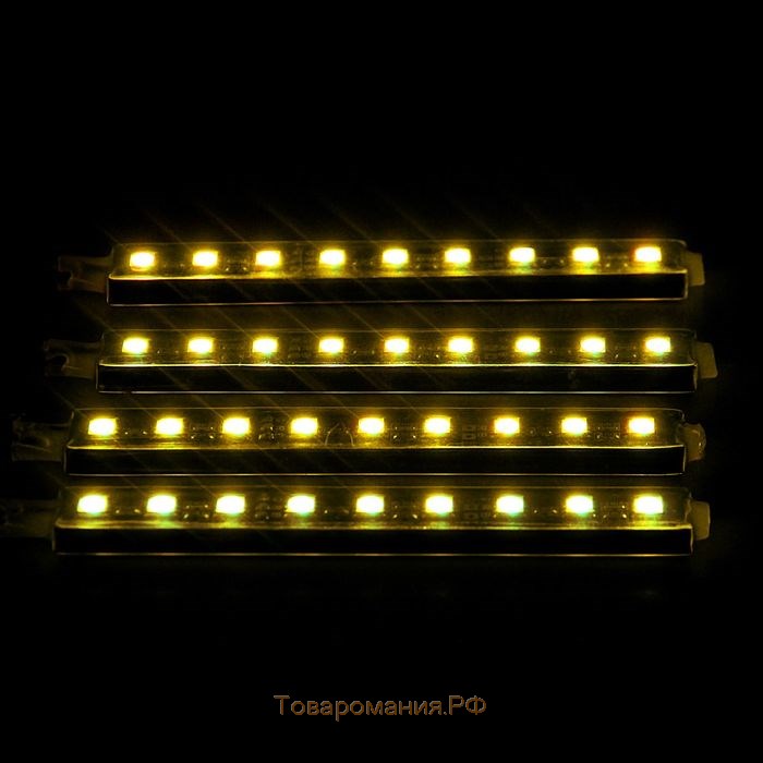 Подсветка салона 9 LED-5050, 14 см, пульт, светомузыка, мультисвет RGB, 4 шт