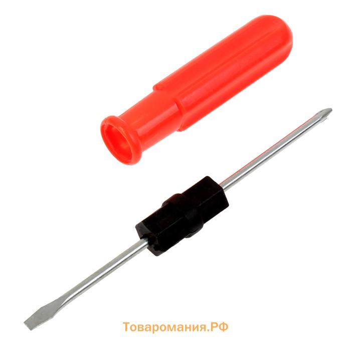Отвертка комбинированная ЛОМ, 2 в 1, пластиковая рукоятка, PH0/SL3×60 мм
