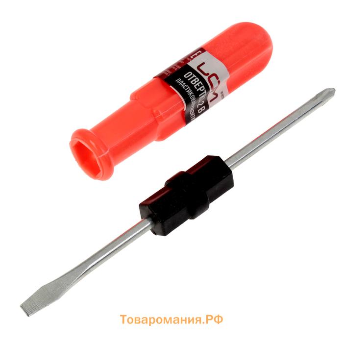 Отвертка комбинированная ЛОМ, 2 в 1, пластиковая рукоятка, PH1/SL5×70 мм