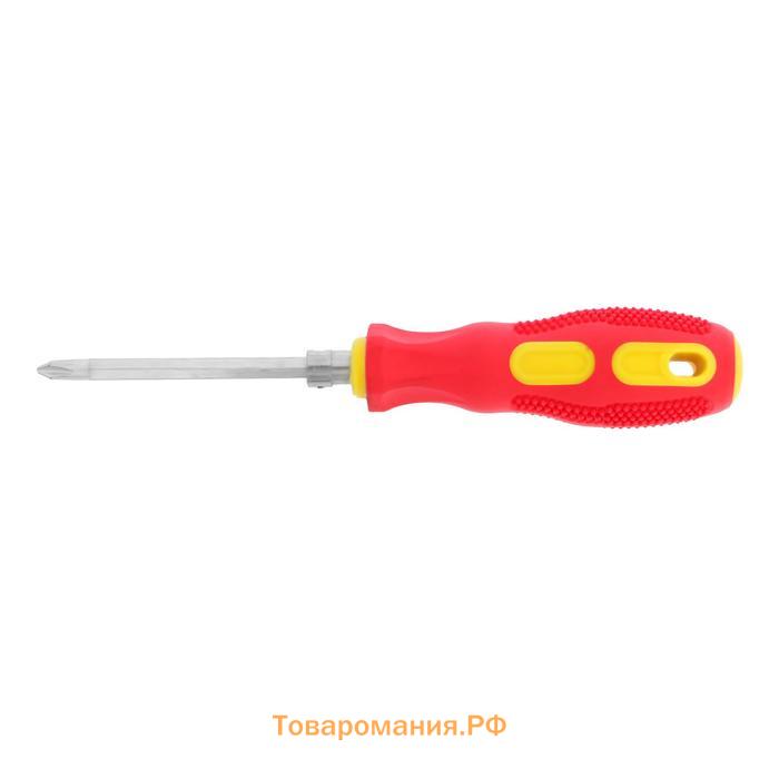 Отвертка комбинированная ЛОМ, 2 в 1, двухкомпонентная рукоятка, PH2/SL6×75 мм