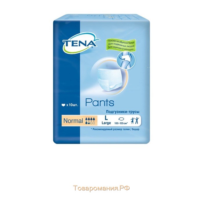 Подгузники-трусы Tena Pants Normal, размер L (100-135 см), 10 шт.