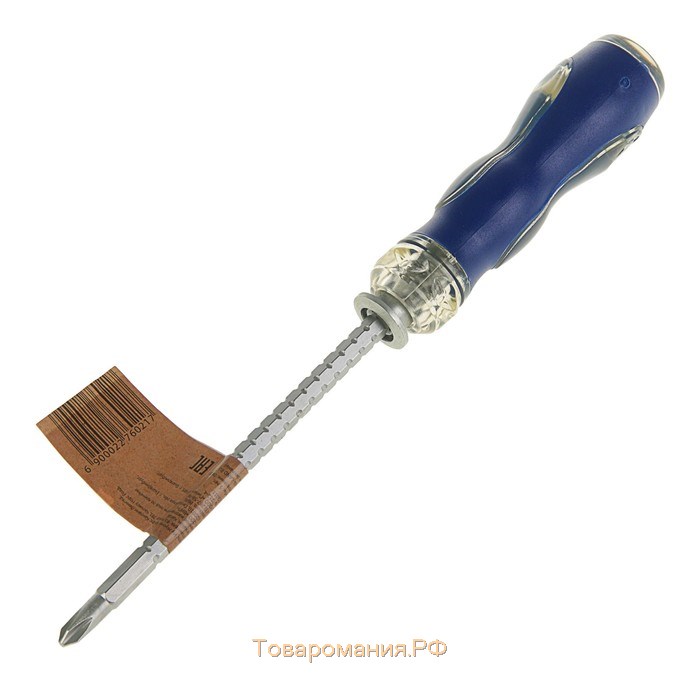 Отвертка комбинированная ТУНДРА, 3 в 1, изменяемая длина, 2К рукоятка, PH2/SL6×75-110 мм