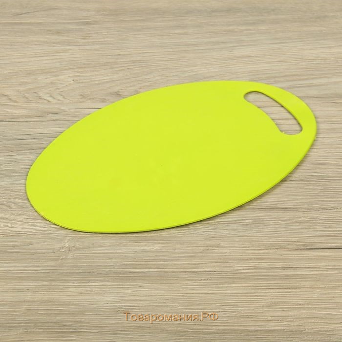 Доска разделочная пластиковая овальная «Симплекс», 24×16 см, цвет МИКС