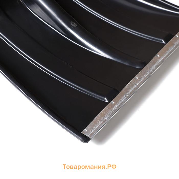 Ковш лопаты для уборки снега, 380×360 мм, пластик, оцинкованная планка, тулейка 30 мм, «Снежок»