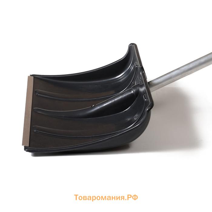 Лопата для уборки снега, пластиковый ковш 480×360 мм, алюминиевая планка, алюминиевый черенок, «Циклон»