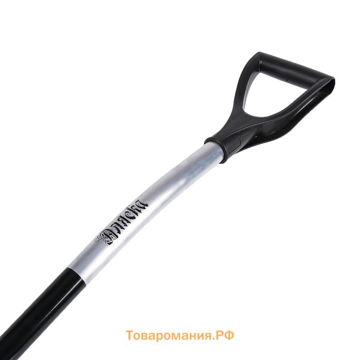 Лопата для уборки снега, пластиковый ковш 500×375 мм, алюминиевая планка, алюминиевый черенок, терморукав, с ручкой