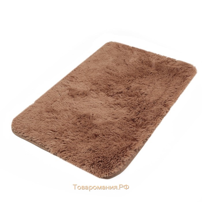 Коврик для ванной и туалета  «Пушистик», 50×80 см, коричневый