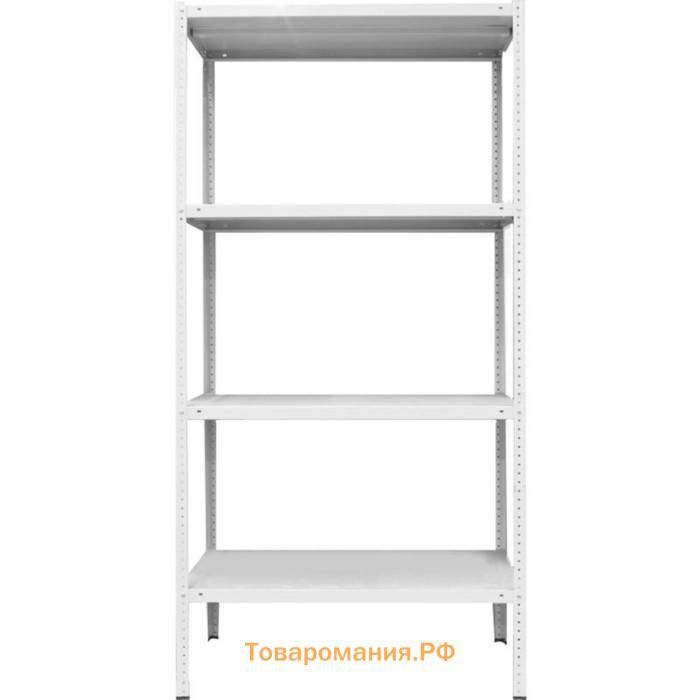 Стеллаж металлический для склада напольный ПАКС металл МС-234, 4 полки, 200×100×30 см, серый