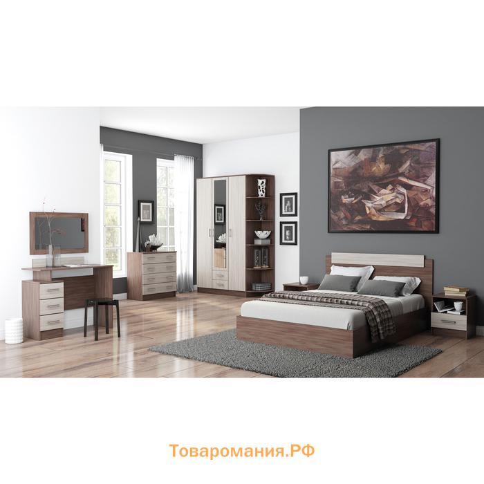 Шкаф четырехстворчатый «Квадро», 1600×487×2200 мм, цвет ясень шимо