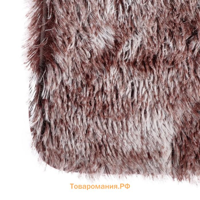 Коврики для ванной и туалета  «Пушистик», 2 шт., 38×40, 40×60 см, коричневые
