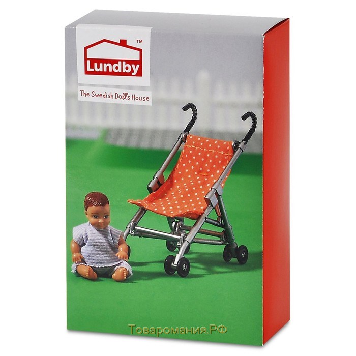 Набор игровой Lundby «Коляска с пупсом», 2 предмета: коляска-трость, пупс