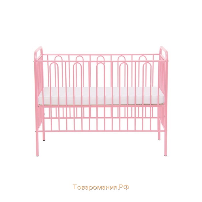 Детская кроватка Polini kids Vintage 110 металлическая, цвет розовый