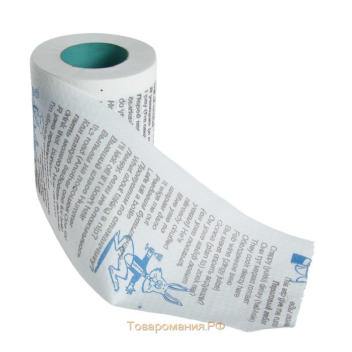 Сувенирная туалетная бумага "Русско-английский разговорник", 2 часть, 9х10х9 см