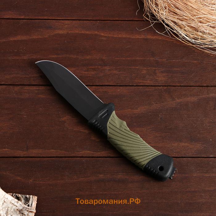 Нож тактический "Альфа" 23см, клинок 115мм/2,8мм, со стеклобоем, зеленый
