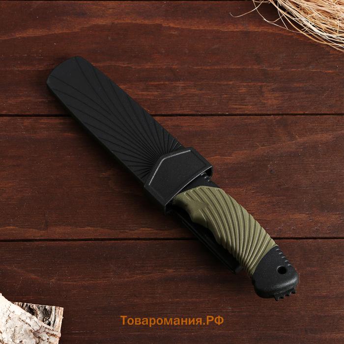 Нож тактический "Альфа" 23см, клинок 115мм/2,8мм, со стеклобоем, зеленый