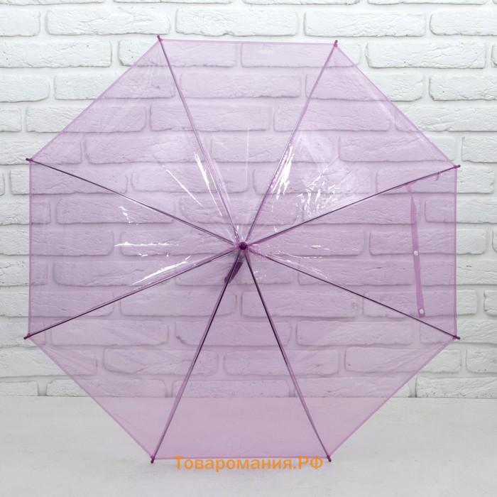 Зонт - трость полуавтоматический, 8 спиц, R = 46 см, цвет МИКС