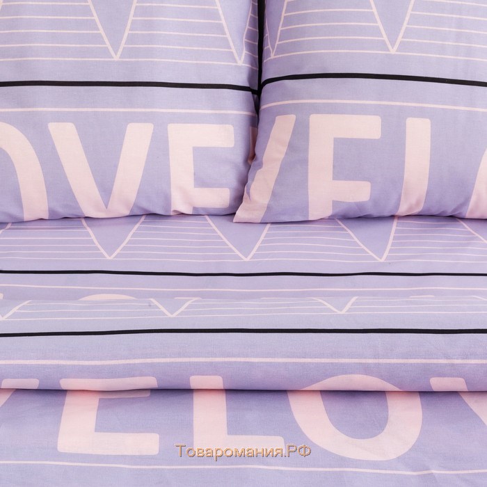 Постельное бельё «» 1.5 сп Violet love 143*215 см, 150*214 см, 70*70 см - 2 шт, бязь 125 г/м2