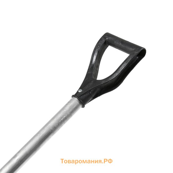 Лопата для уборки снега, пластиковый ковш 410×418 мм, оцинкованная планка, алюминиевый черенок, «Метель»