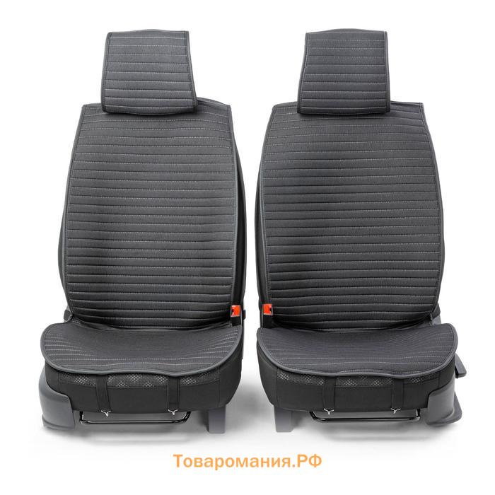 Накидки на передние сиденья Car Performance, 2 шт, алькантара, черный-серый