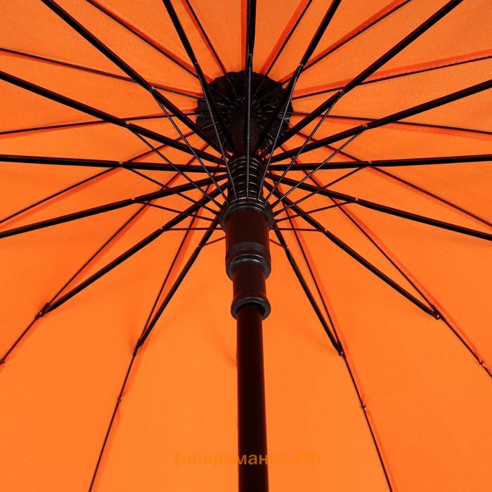 Зонт - трость полуавтоматический «Однотонный», 16 спиц, R = 46 см, цвет МИКС