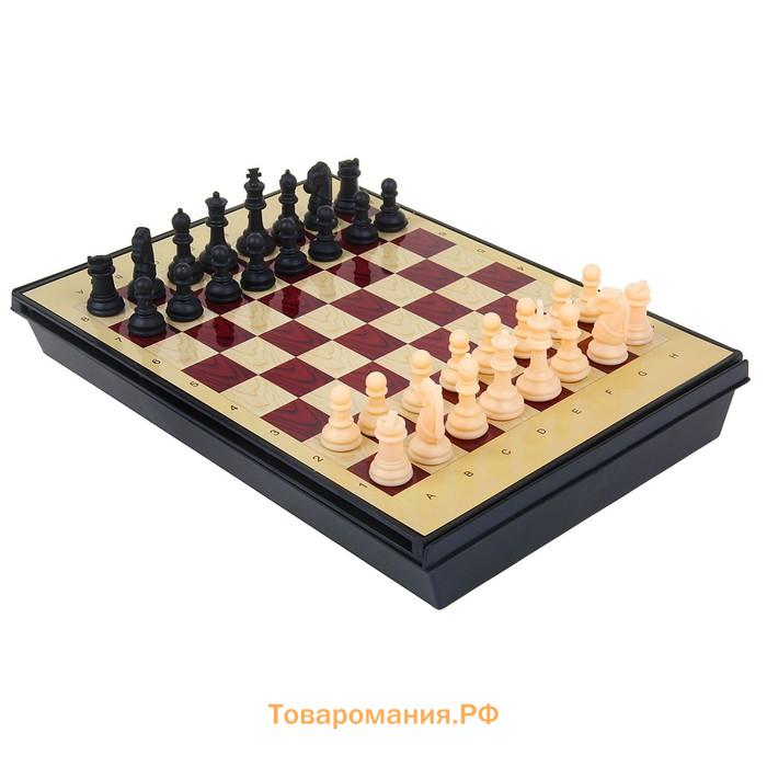 Шахматы магнитные «Шахматы магнитные» с ящиком, пластиковые, 24×18 см