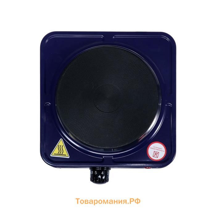 Плитка электрическая HOMESTAR HS-1102, 1000 Вт, 1 конфорка, цвет "сапфир"