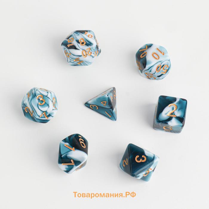 Набор кубиков для ДнД, "Мрамор", 7 шт
