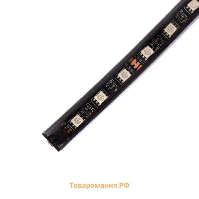 Подсветка салона 18 LEd=5050, 32 см, пульт, светомузыка, мультисвет RGB, 4 шт.