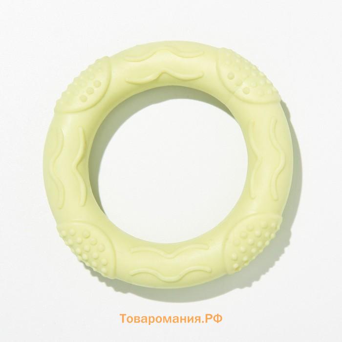 Игрушка жевательная "Волна", TPR, 7 х 1 см, жёлтая