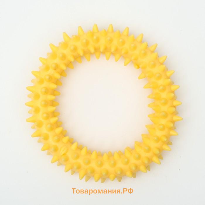 Игрушка плавающая для собак "Колючки" Пижон Premium, вспененный TPR, 11 см, жёлтая