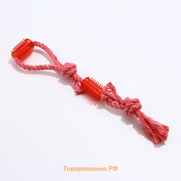 Игрушка канатная с жевательными элементами "Зубочистка", 45 см, микс цветов