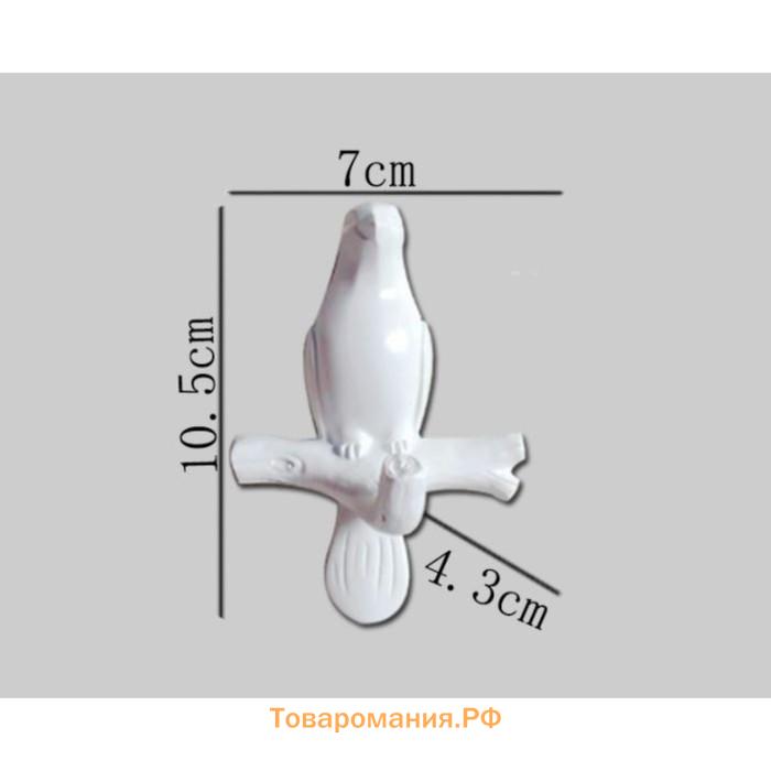 Декор настенный с вешалкой TAKE IT EASY «Голубь», панно, 10.5×7 см, белый