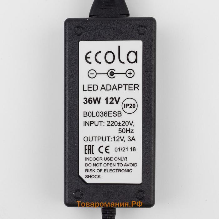 Блок питания Ecola для светодиодной ленты 12 В, 36 Вт, IP20