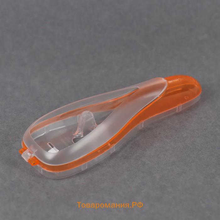 Органайзер для бритвы, с крышкой, 17,5 × 5,8 × 3,5 см, цвет прозрачный/оранжевый