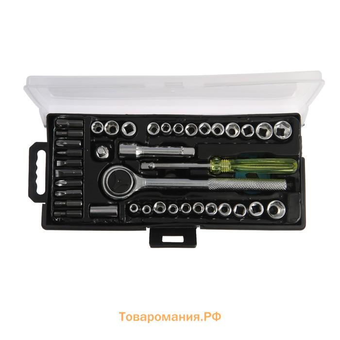 Набор инструментов в кейсе ТУНДРА, универсальный, 1/4" и 3/8", 40 предметов