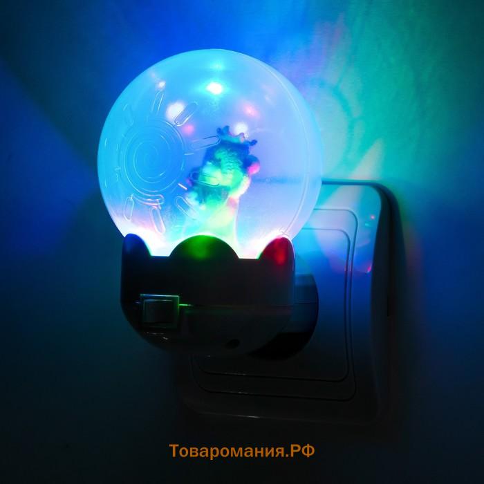 Ночник "Мишка с короной" LED белый 7х7х11 см RISALUX