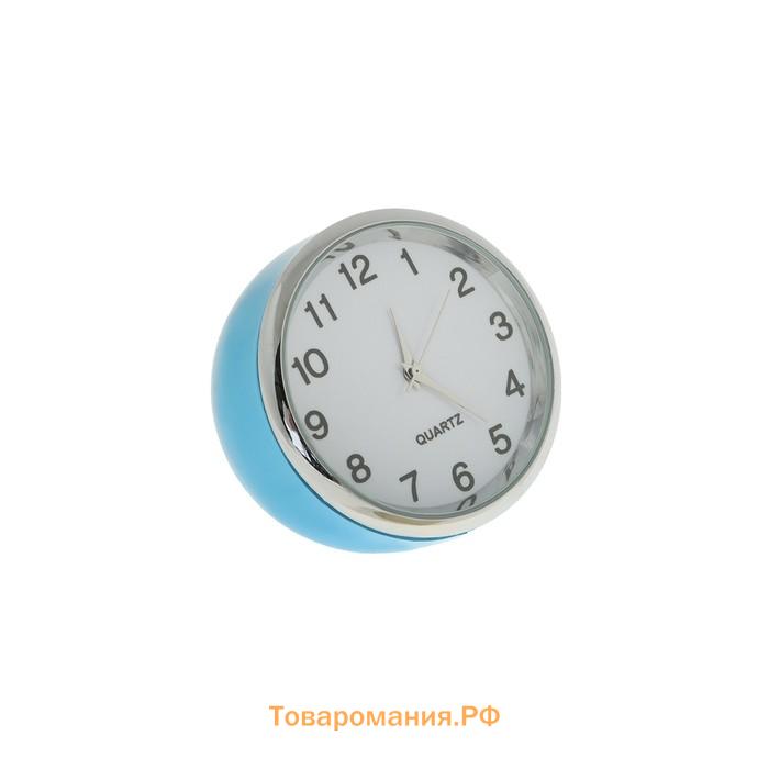 Часы автомобильные, внутрисалонные, d=4.5 см, синие