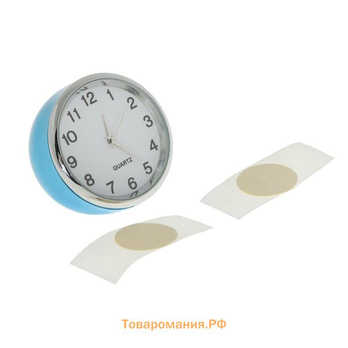 Часы автомобильные, внутрисалонные, d=4.5 см, синие