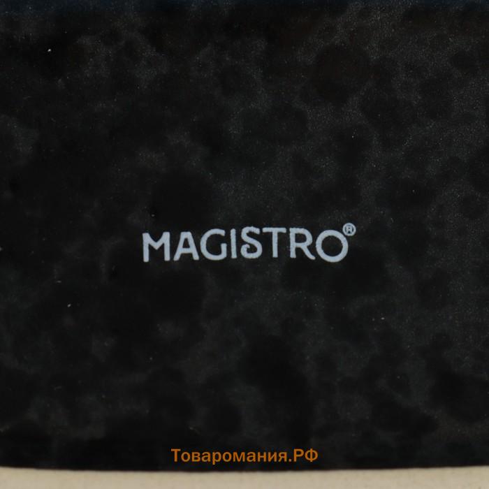 Салфетница Magistro «Ночной дождь», 12×5.7×8.2 см, фарфор, чёрная