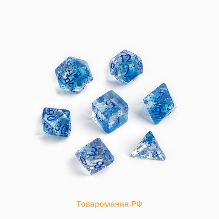 Набор кубиков для ДнД, 7 шт., синие