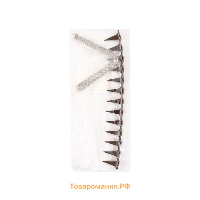 Отпугиватель для птиц, 33×10 см, шипы противоприсадные 39 шт., 3 ряда, Greengo