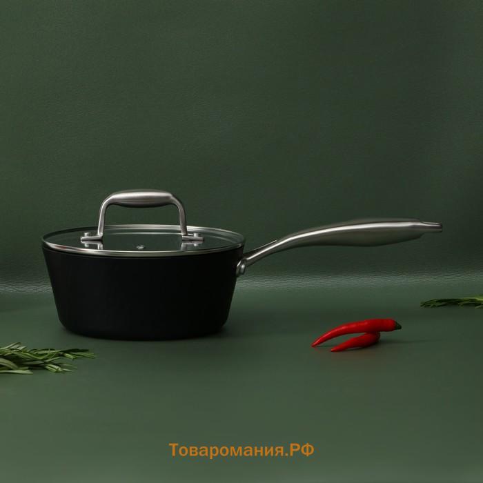 Ковш из алюминия Magistro «Rock Stone», 1.5 л, d=18 см, h=8 см, с крышкой, антипригарное покрытие, индукция
