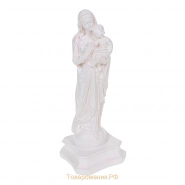 Фигура "Дева Мария с младенцем" белая 24см