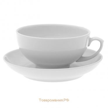 Чайная пара фарфоровая «Рубин», 220 мл, чашка d=10,2 см, блюдце d=14 см