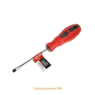 Отвертка шлицевая ЛОМ, магнит, двухкомпонентная рукоятка, SL6×75 мм