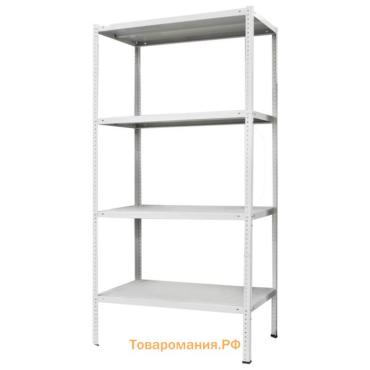 Стеллаж металлический для склада напольный ПАКС металл МС-234, 4 полки, 200×100×30 см, серый