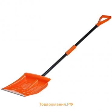 Лопата пластиковая, ковш 390×400 мм, оцинкованной планкой, стальной черенок, с ручкой, Airline AB-S-05